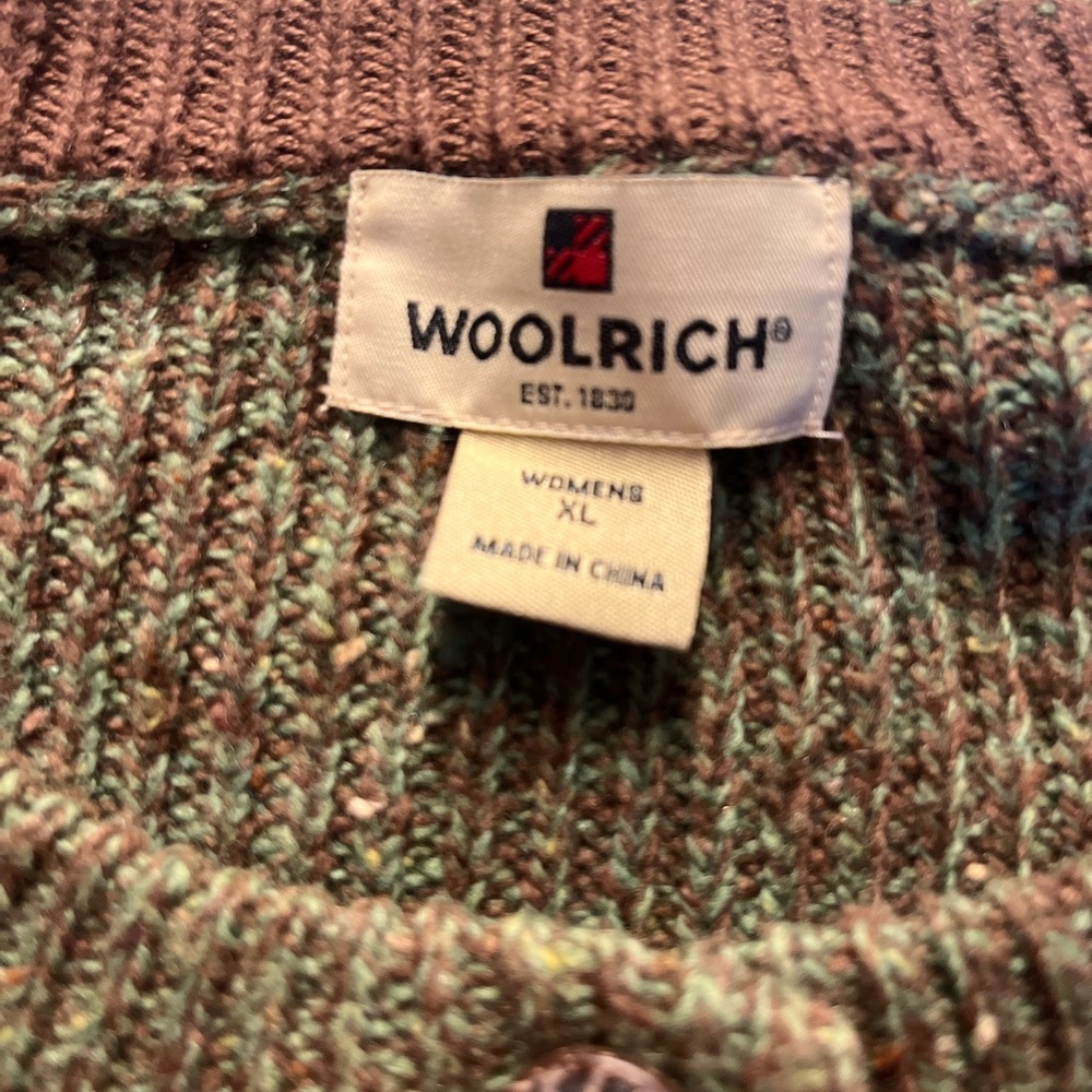 Woolrich ramie and wool moss green Cardigan Sweater - Picture 3 of 5